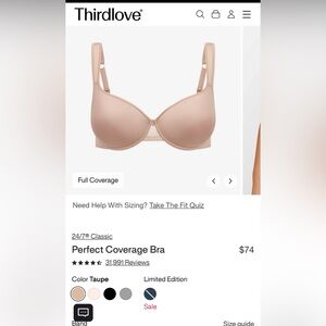 ThirdLove Perfect Coverage Bra - Taupe